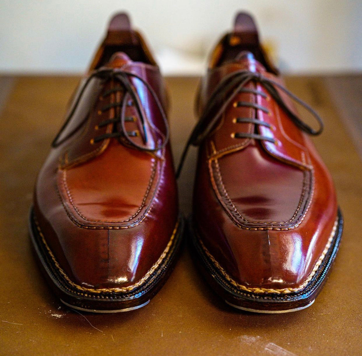 Acme Shoemaker Color 4 Split Toe Apron Toe Derby Shoe – Pure Polish ...