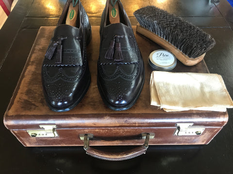 Allen Edmonds Arlington Kiltie Loafers with Broguing and Medallion