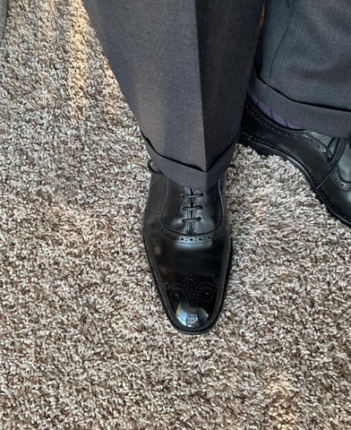 Allen Edmonds Mirror Shine Black Oxford Heel to Toe