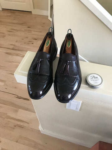 Indoor shot of Allen Edmonds Arlington Loafers and Pure Polish High Shine Paste