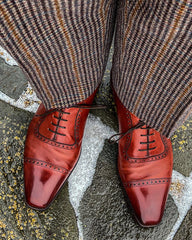 Gaziano and Girling St James II Vintage Cherry Adelaide Oxfords with Pure Polish