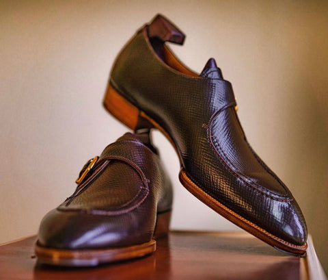 Acme Shoemaker Dark Cognac Shell Cordovan  Loafer, Monk-Strap  Shoe