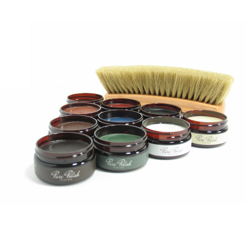 Pure Polish Cream Jars and a Horsehair Brush