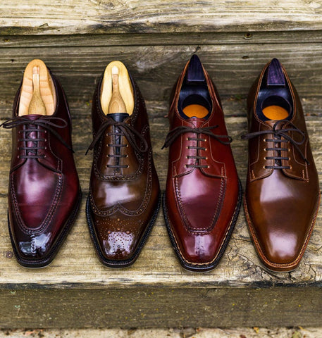   Shell Cordovan  Oxford, Derby, Wingtip, Apron Toe, Chiseled Toe Shoe