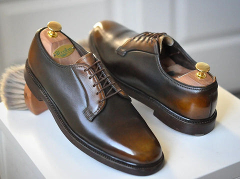 Pair of vintage Florsheim derbies given a beautiful custom patina