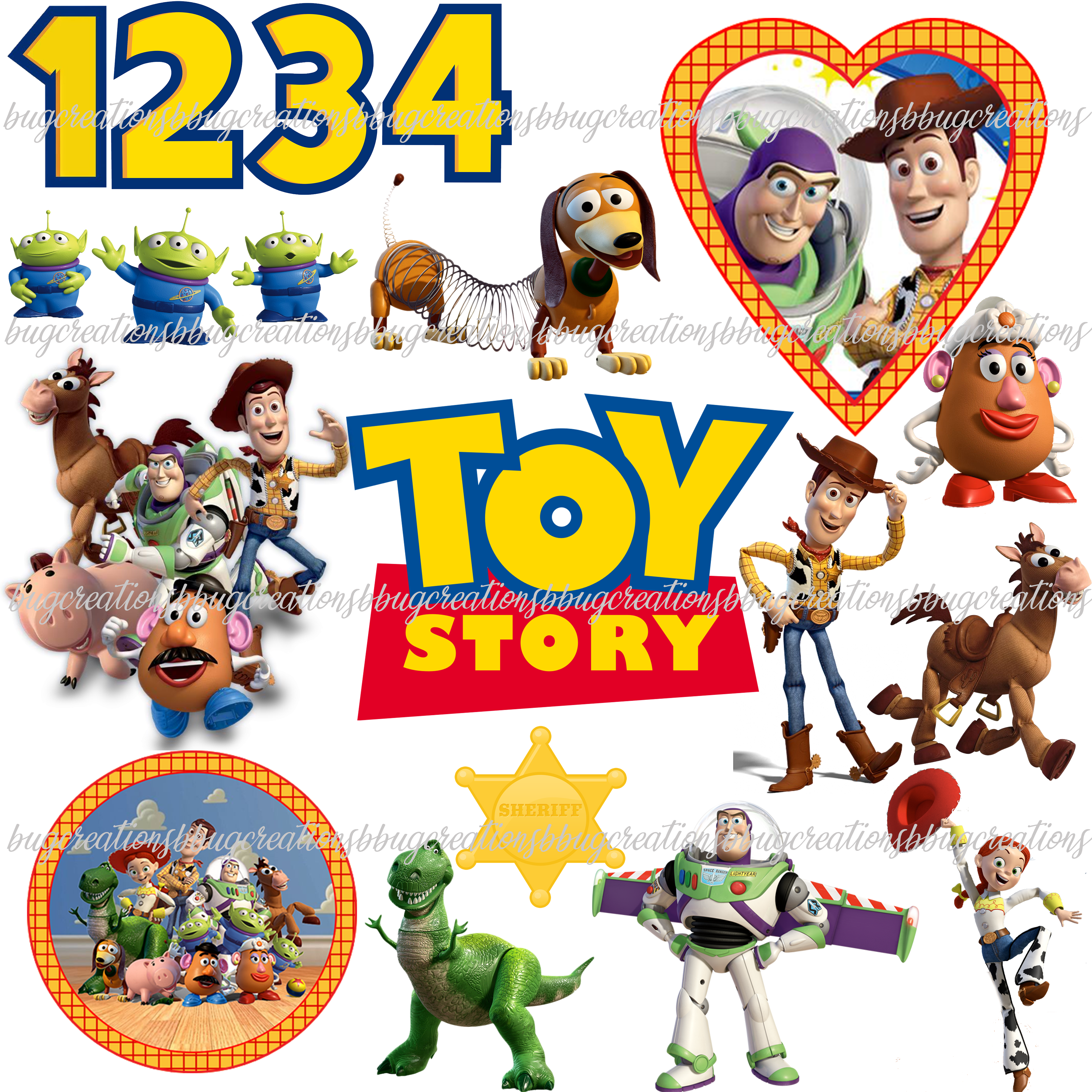 Download Toy Story 100 PNG digital images cricut birthday topper party vinyl stickers svg | eBay