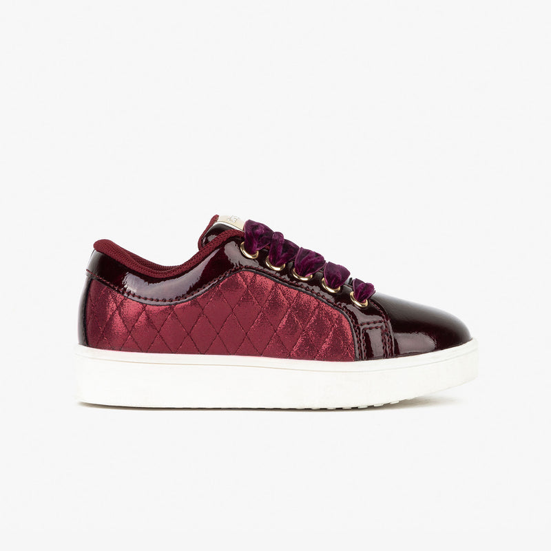 Girl's Bordeaux Quilted Sneakers
