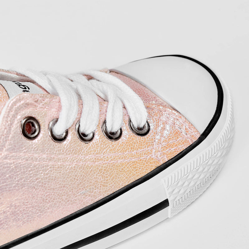 pink iridescent sneakers