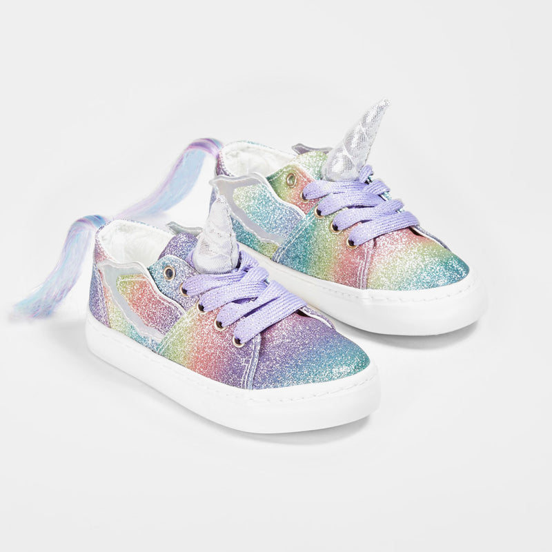 Girl's Multicolor Glitter Unicorn Slippers