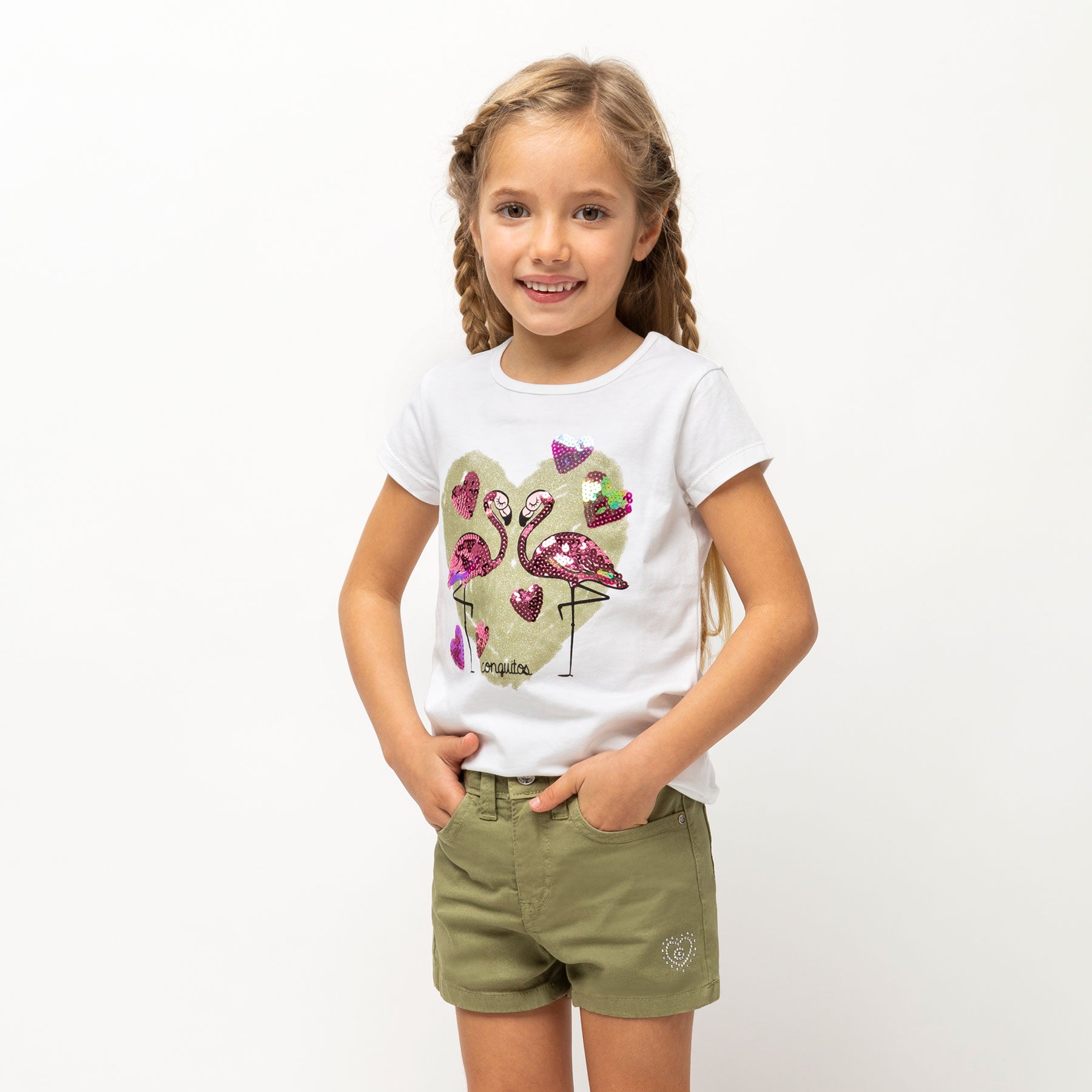 Girl's Khaki Basic Shorts