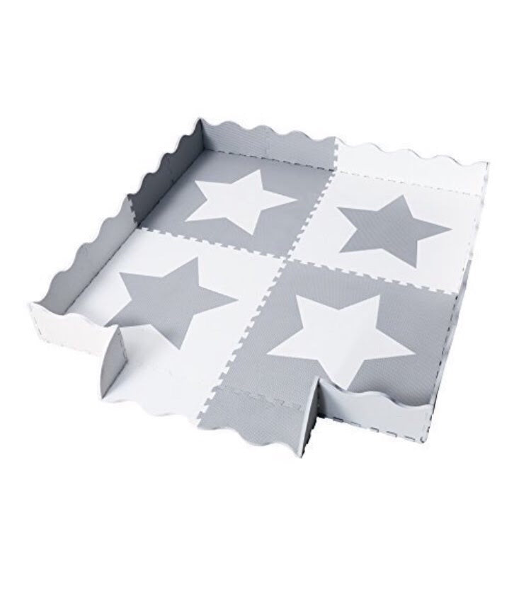 Large Grey Star Interlocking Foam Baby Play Mat For The Love Of