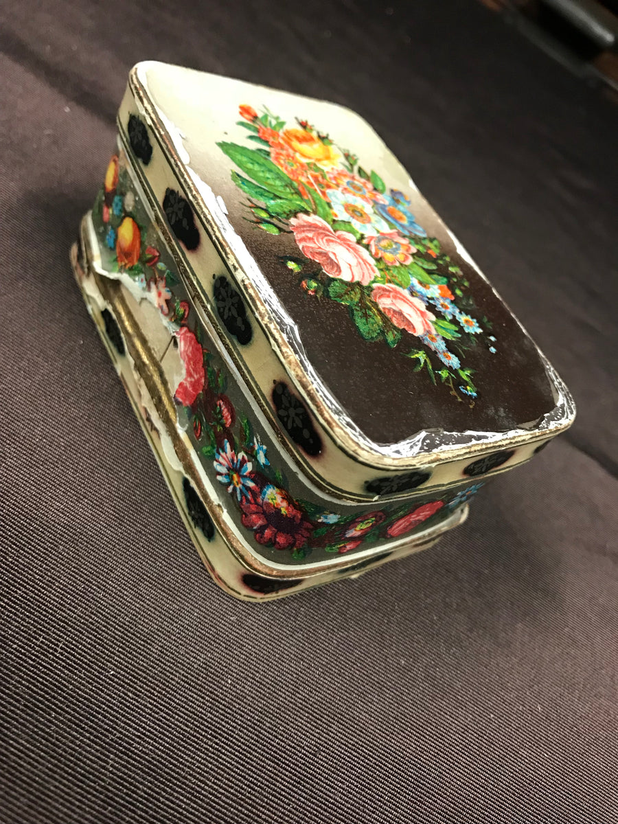 Antique Floral Cardboard Trinket Box, Empty – TheBoxSF