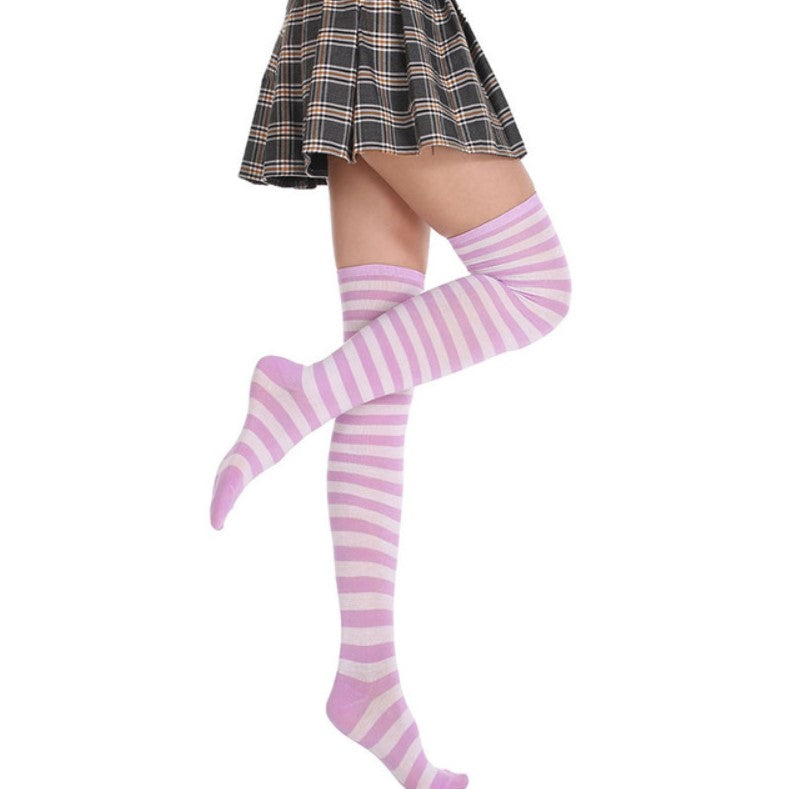 Anime Kawaii Colored Striped Stockings – Harajuku