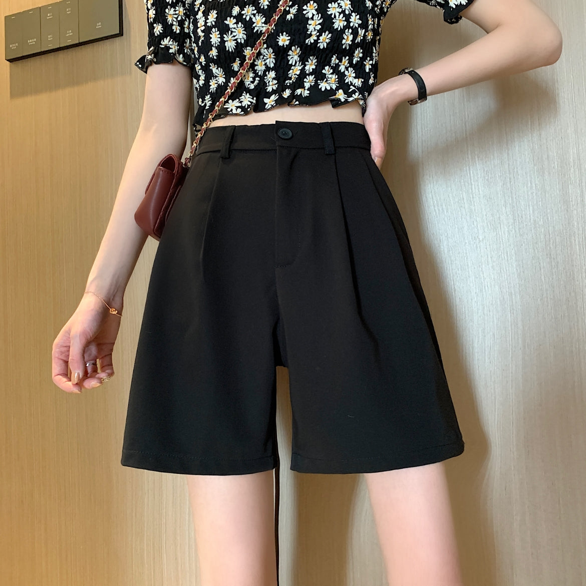 Black Skin Red Summer High Waist Shorts – Harajuku