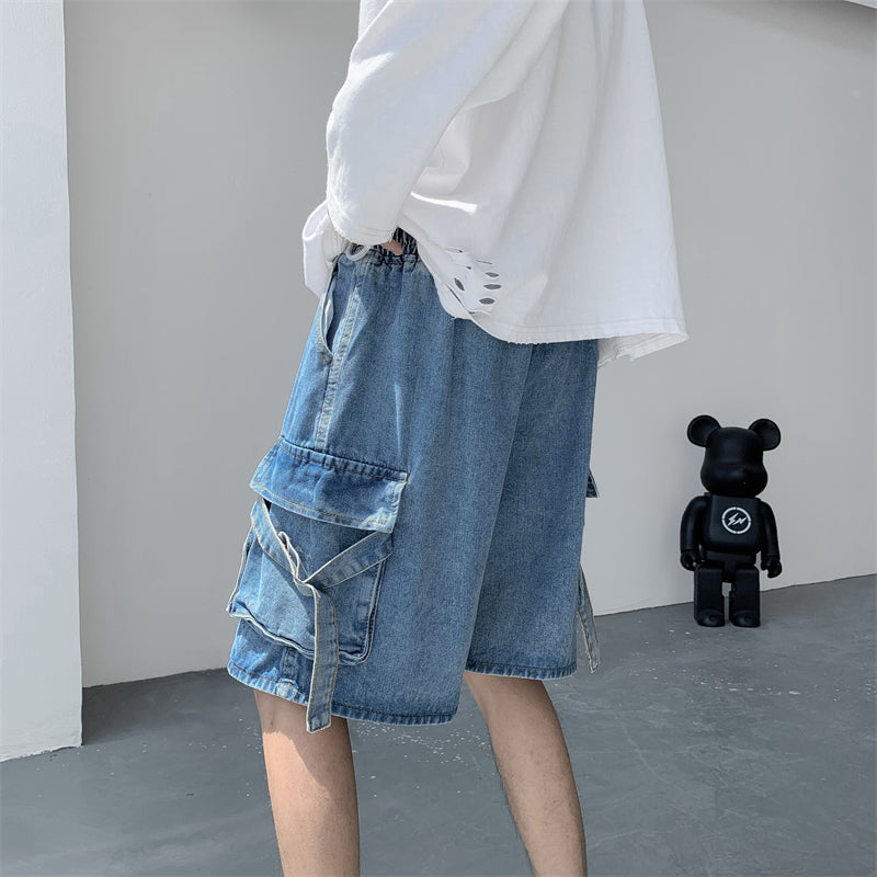 Blue Denim Shorts New York Style – Harajuku