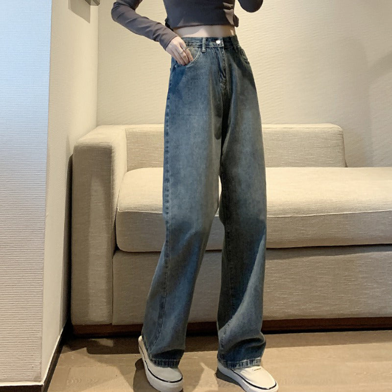 Blue Jeans Street Style Wide Leg Straight Jeans – Harajuku