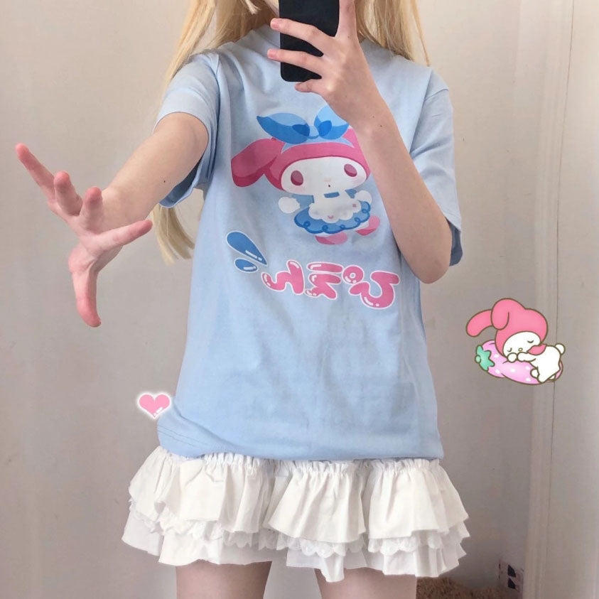 Lolita Tshirt Cute Kitten Sweet Pastel Harajuku Kawaii