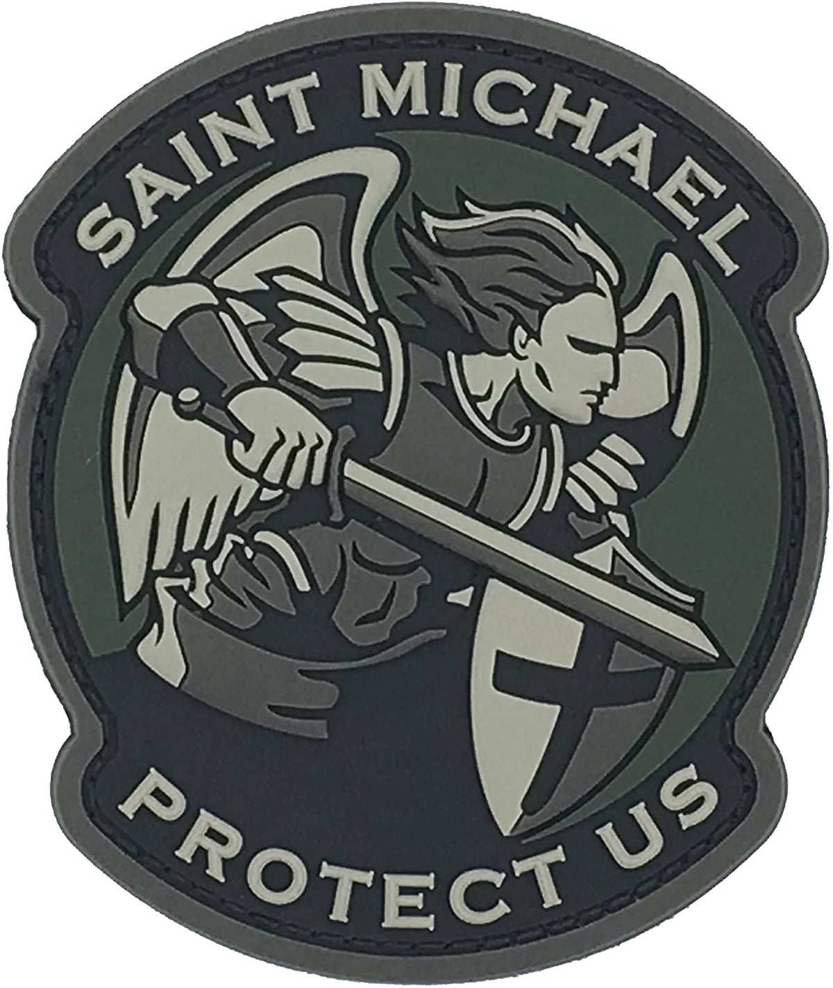 Saint Michael Protect Us Patch - St. Michael Circle Emblem Patch