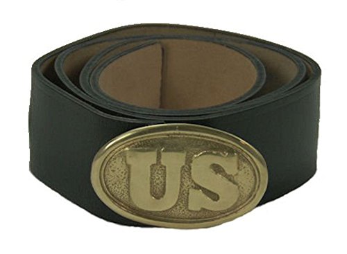 By The Sword, Inc. - Civil War Waist Belt - Black Leather - Brass