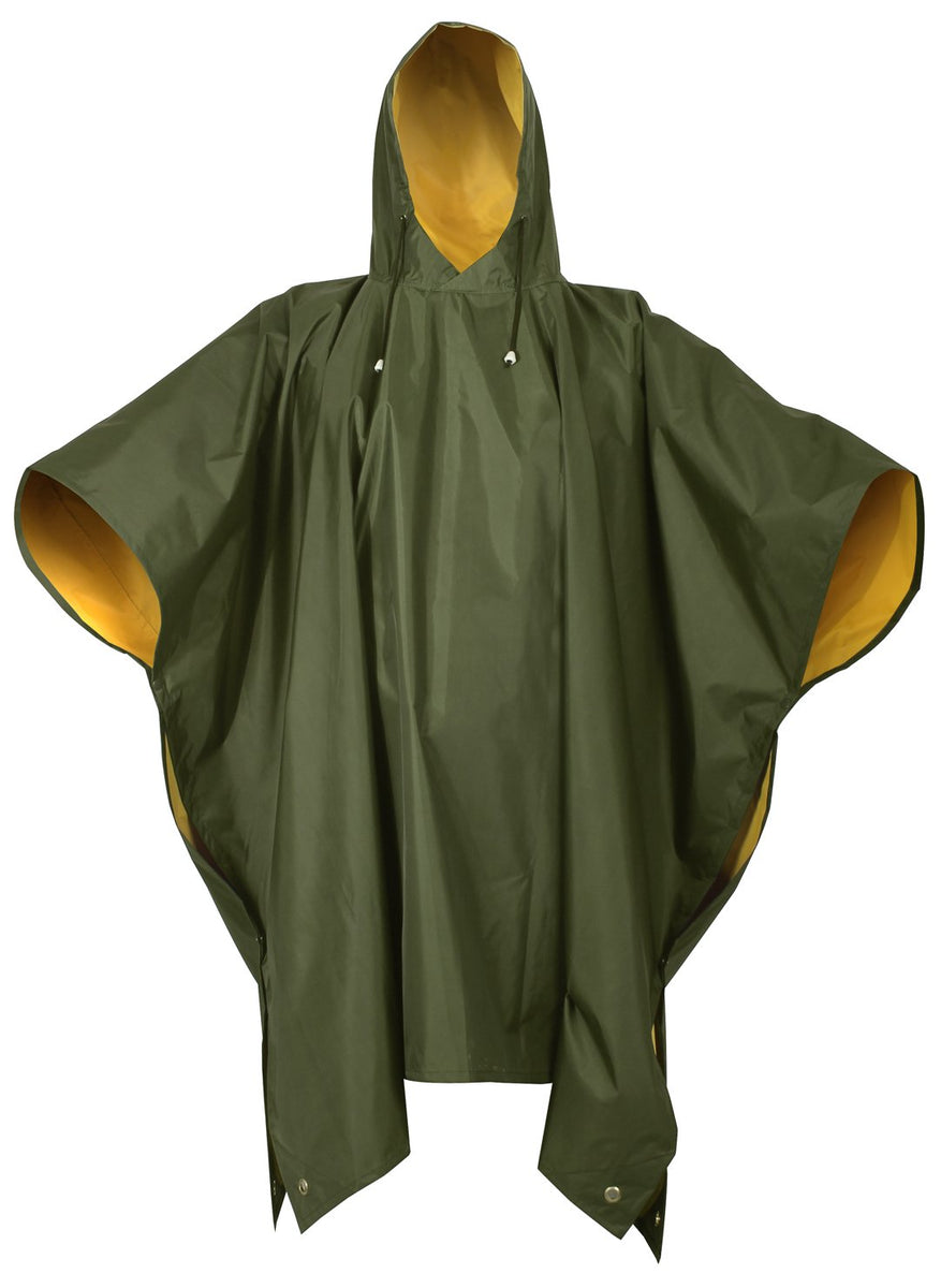 Rothco Reversible PVC Ponchos - Heavy Duty Survival Poncho – Military ...