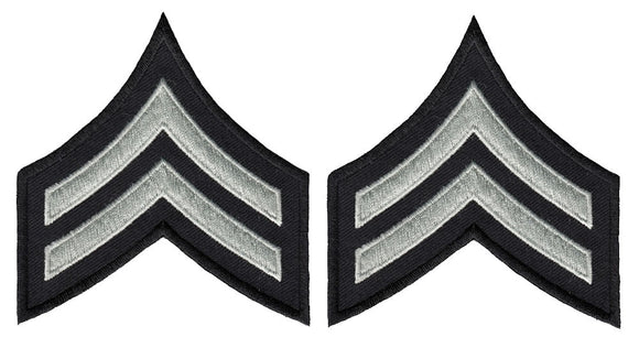 Corporal Chevrons White On Black Military Uniform Supply Inc