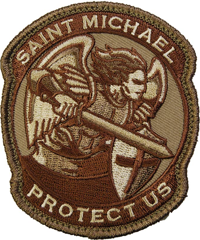 St. Michael Protect Us Patch - Modern Design with Hook Fastener