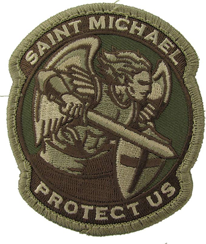 St. Michael Protect Us Patch - Modern Design with Hook Fastener