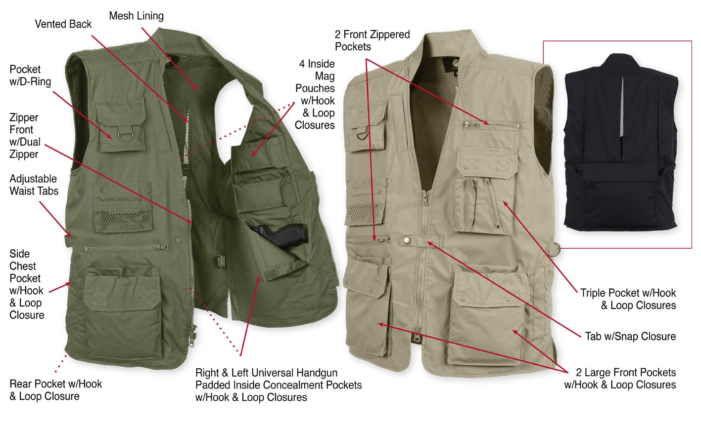 Rothco Plainclothes Concealed Carry Vest – Military Uniform Supply, Inc.