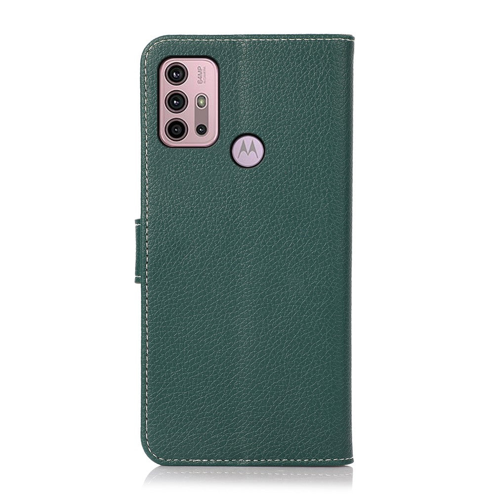 Motorola Moto G10 / G20 / G30 Litchi Læder Cover m. Pung - Grøn ...