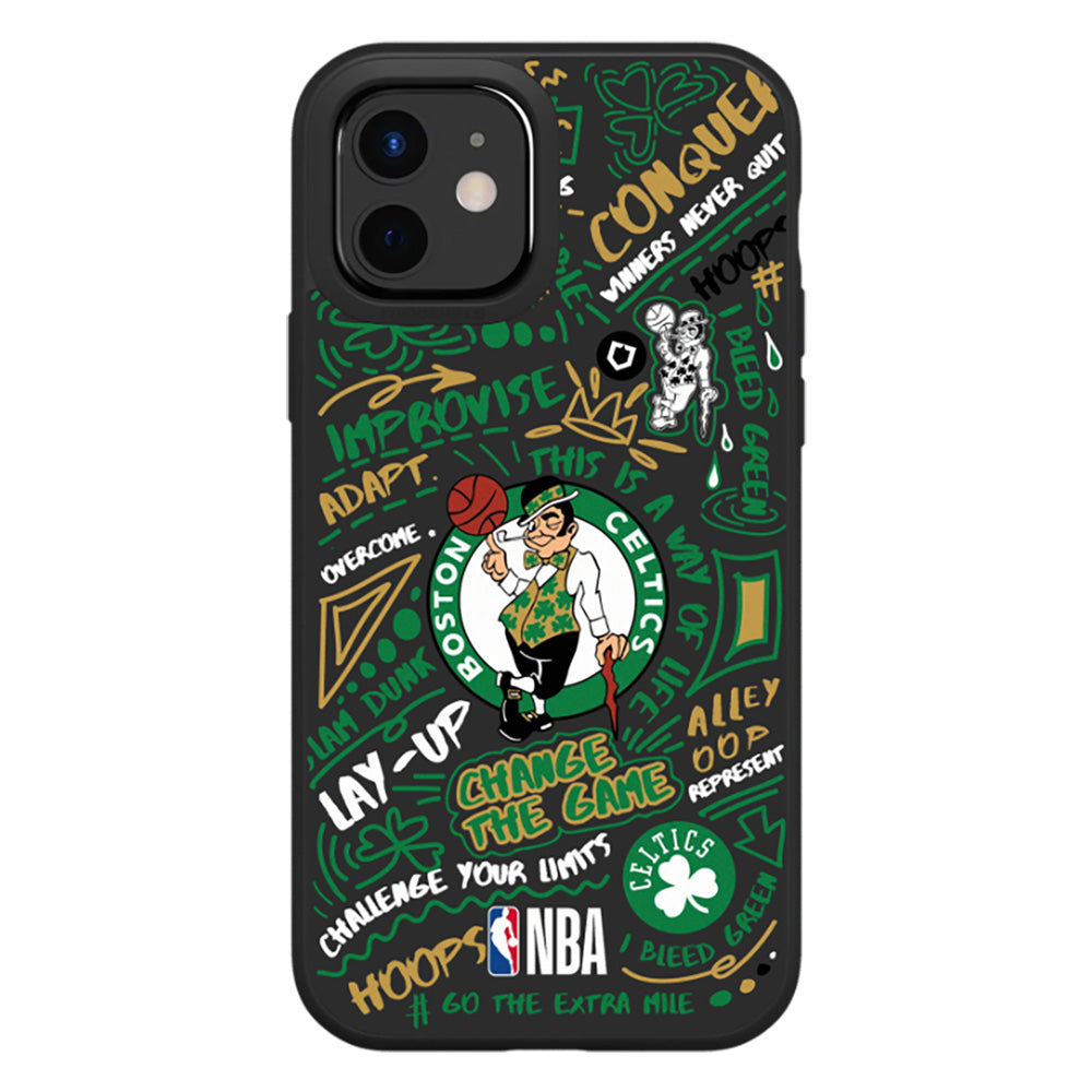 iPhone 12 / 12 Pro RhinoShield SolidSuit NBA Cover m. Boston Celtics -  Graffiti 