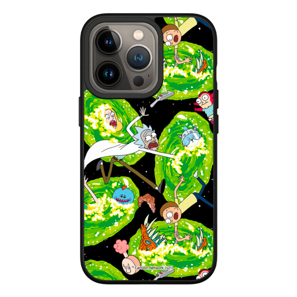 iPhone 13 Pro RhinoShield SolidSuit Cover m. Rick and Morty - Portal  Pattern 