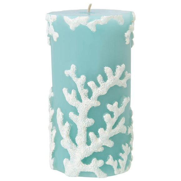 coral pillar candles