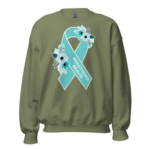 Myasthenia Gravis Floral Awareness Ribbon Sweatshirt