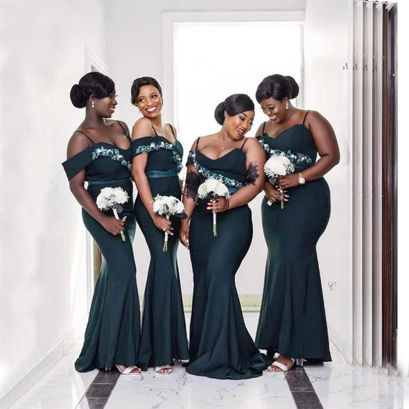 Dark Greem African Mermaid Bridesmaid Dresses – TANYA BRIDAL