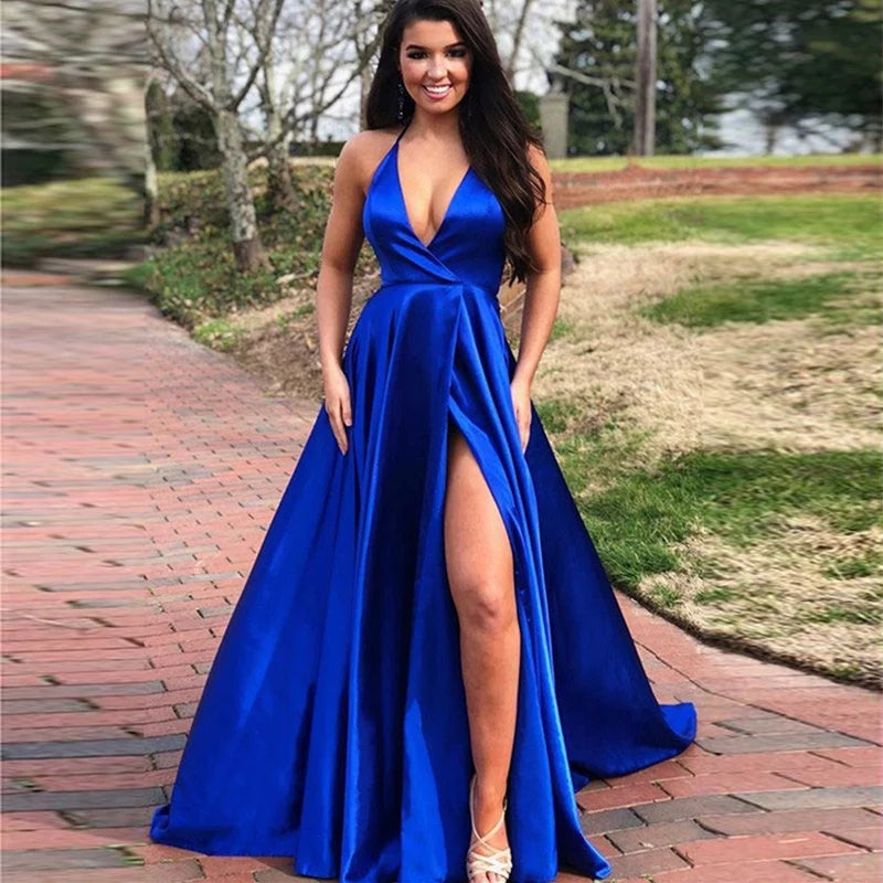 royal blue dress silk