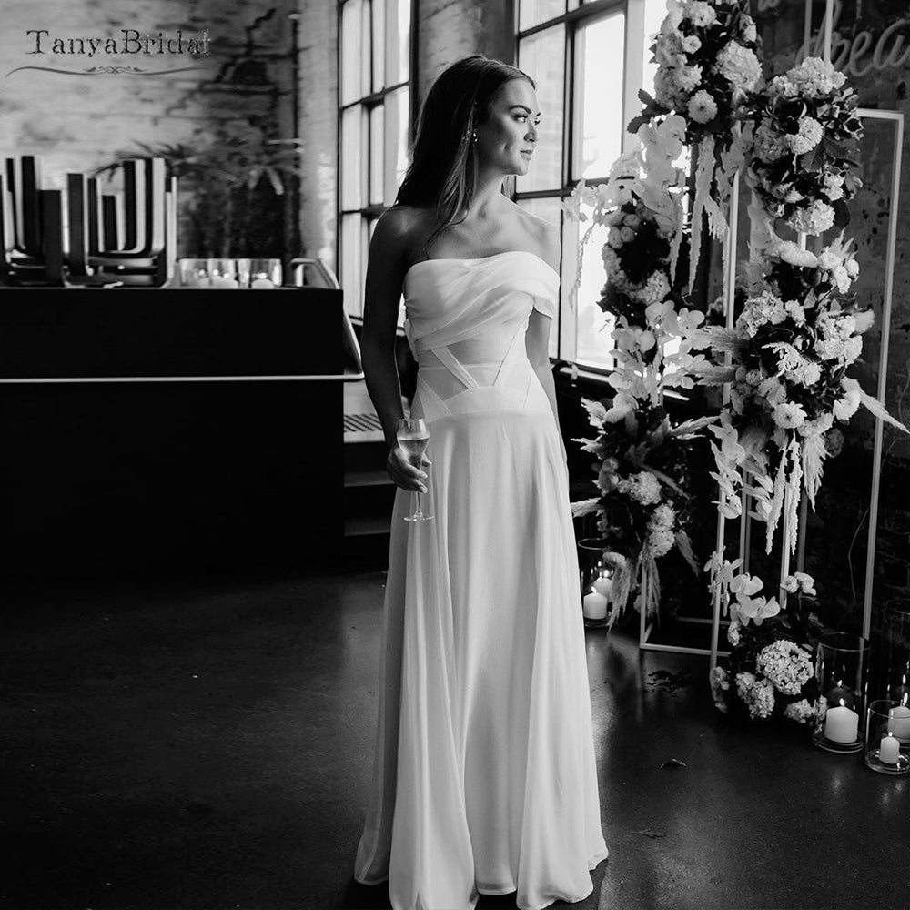 Wedding Dresses Simple A Line Strapless Vestido de noivas DW354 – TANYA ...