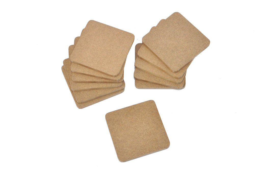 10 X Wooden MDF Coaster Blanks Craft Painting 100mm Circle Square