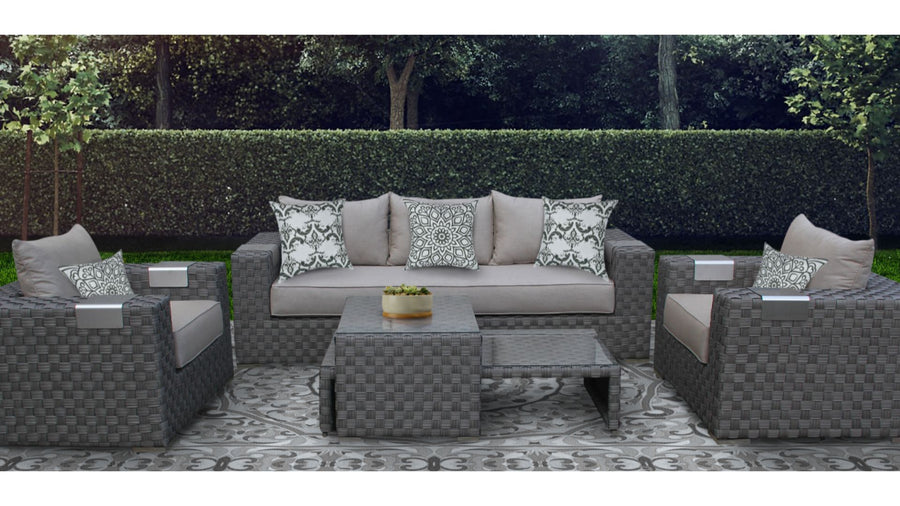 5 Pcs Outdoor Patio Furniture Set With Sunbrella Fabric