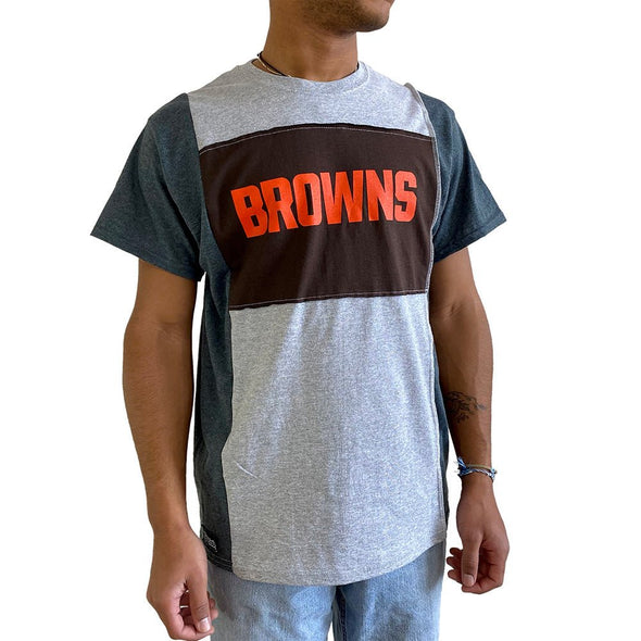 Cleveland Browns Short Sleeve Split Side Tee - Black/White/Grey