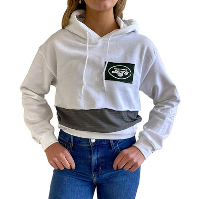 Women's Refried Apparel White Chicago Bears Crop Pullover Hoodie