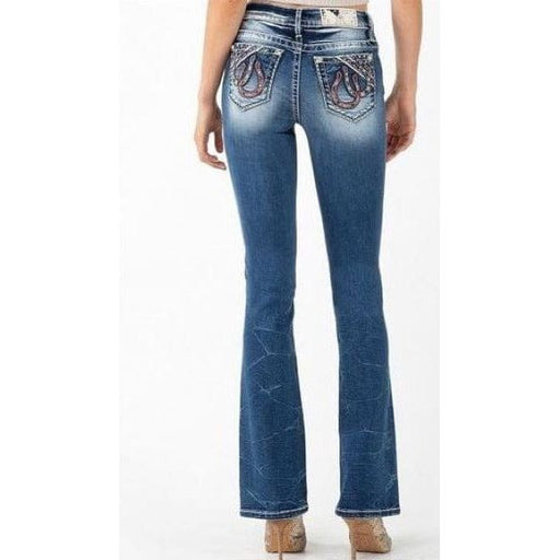 Loose Saddle Stitch Border Bootcut Jeans