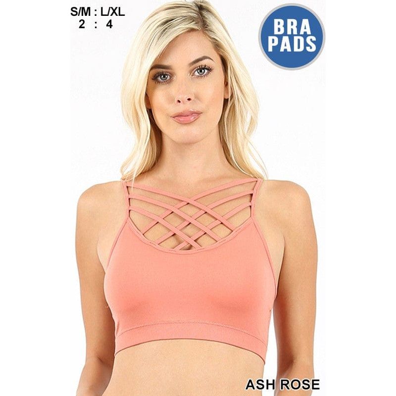 Seamless Bra Top With Front Lace Cover