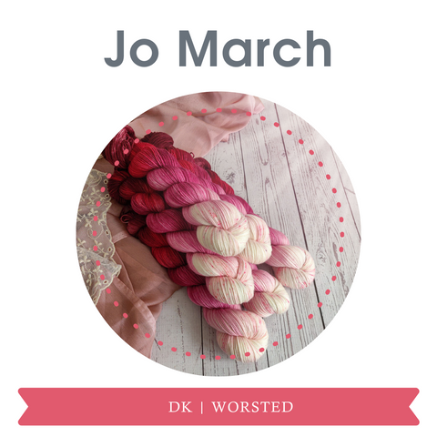 Jo March yarn in dk and worsted weight by Yarn Love