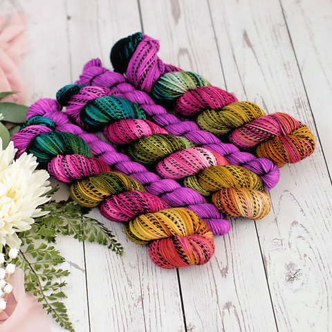 Love this yarn! Yarn Bee Glowingpurple Multi and white Pipsqueak for  border : r/crochet