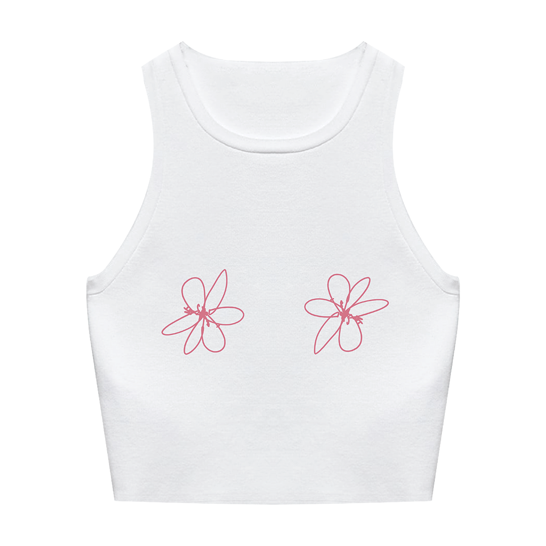Flower Crop Tank Top - White – Summer Walker Store