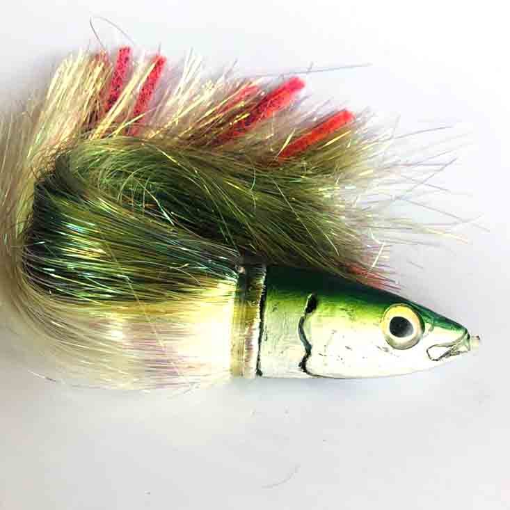 Ali'i Kai Lures Large Striped Fish Head - *Glow Magnum* Flashabou