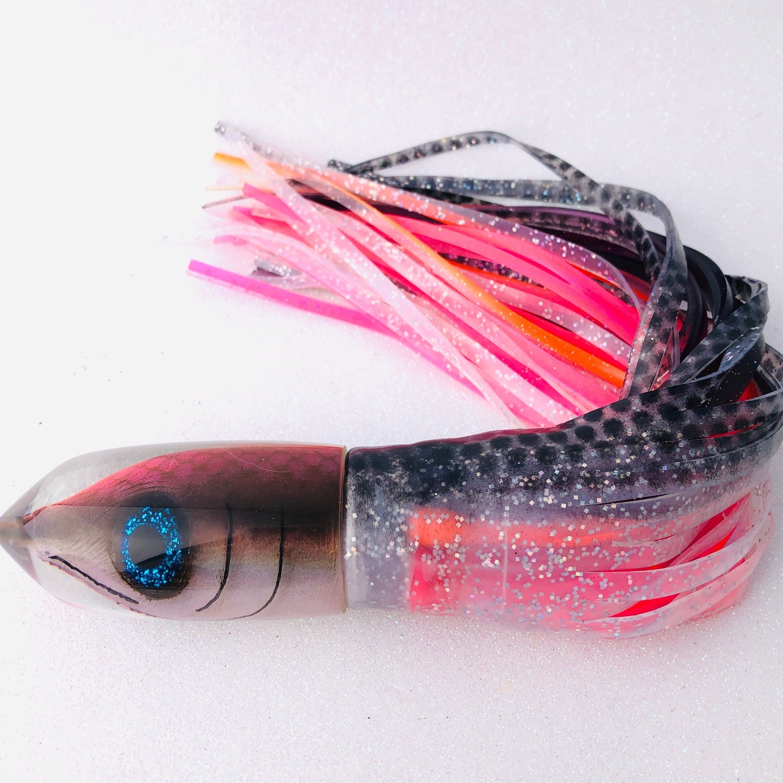 Tsutomu Lures Premium 12 Inch Fish Head Bullet, Triple Skirted