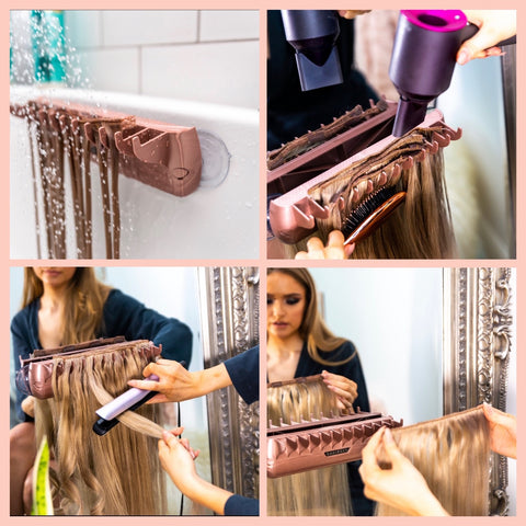 wash dry style and store hair extensions