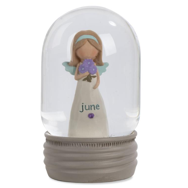 4.25 June Birthstone Angel Snow Globe