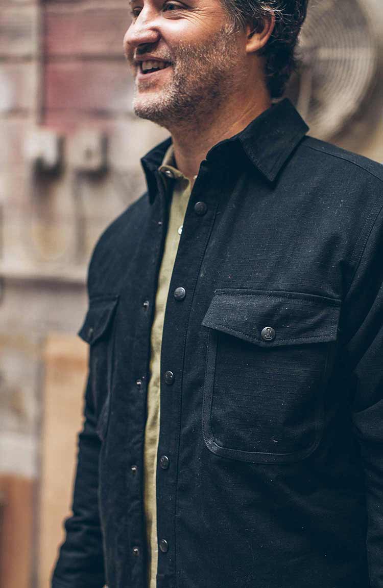 The Chore Jacket in Black Ripstop Canvas